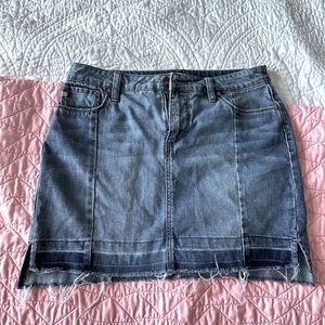 blue jean dear john skort, four pockets